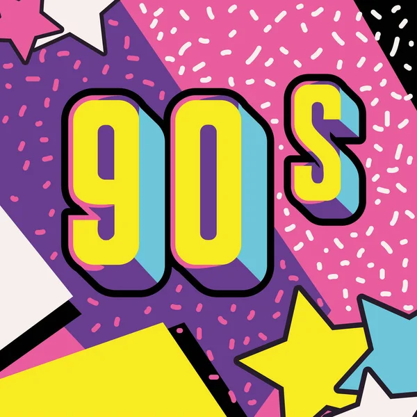90Er Jahre Retro Memphis Hintergrunddesign — Stockvektor