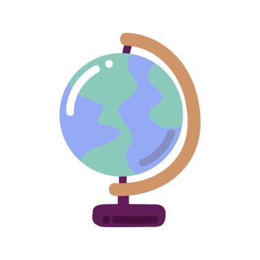 okul dünyası coğrafya simgesi izole edildi