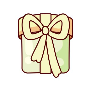 çizgi film hediye kutusu simgesi izole edildi