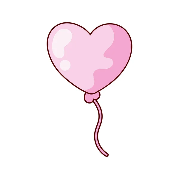 Μπαλόνι Σχήμα Καρδιά Εικονίδιο Απομονωμένο — Διανυσματικό Αρχείο