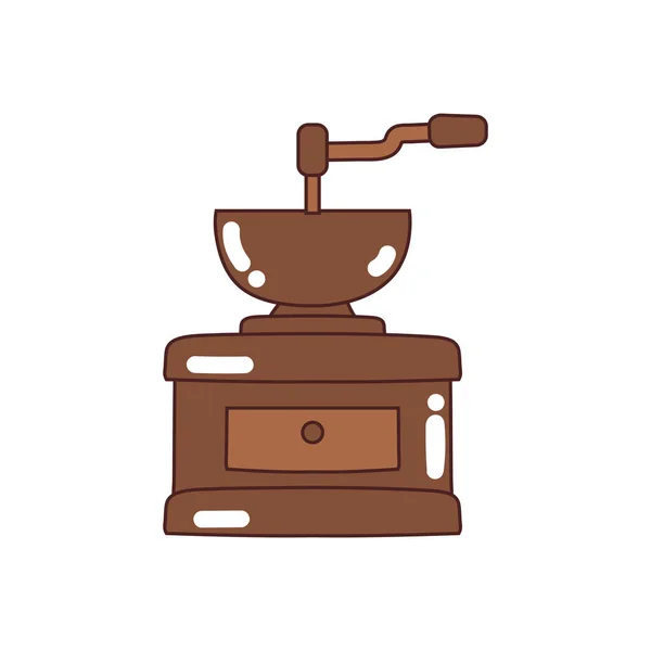 Ikona Szlifierki Kawy Płaskie Izolowane — Wektor stockowy