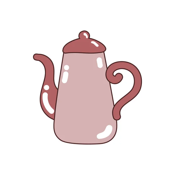 Керамический Кофе Чайник Значок Изолирован — стоковый вектор