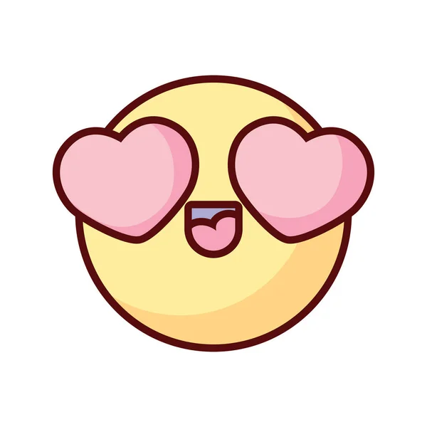 Emoji Love Social Media Cartoon Icon — Stock Vector