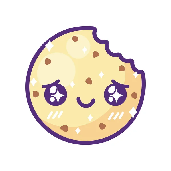 Cookie Kawaii Cartoon Ikone Isoliert — Stockvektor