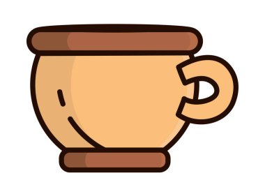 seramik fincan simgesi izole edilmiş vektör