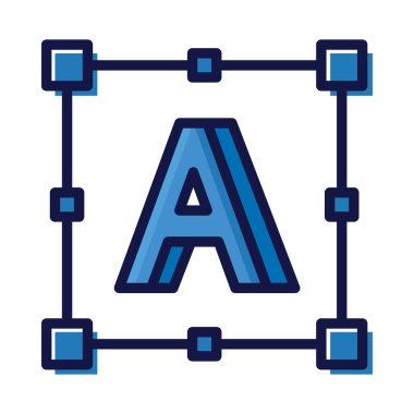 Grafik tasarım yazı tipi simgesi izole edildi