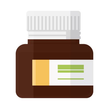 Eczane ilaç şişesi simgesi izole