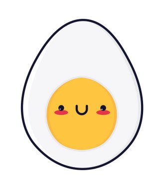 Kawaii yemek yumurta ikonu izole
