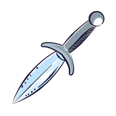 hançer vintage simgesi düz izole