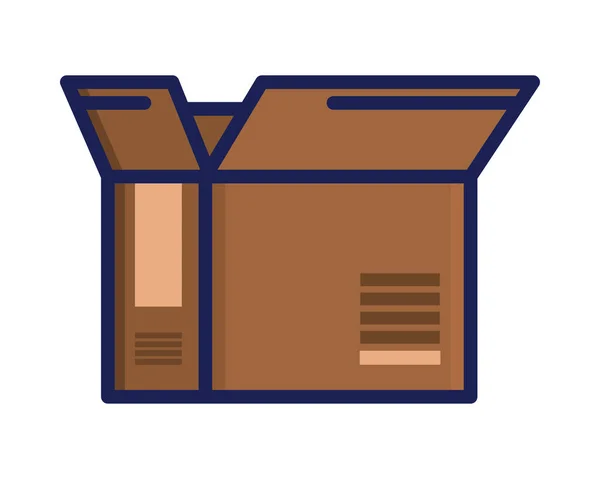 Icono Caja Cartón Abierto Aislado — Vector de stock