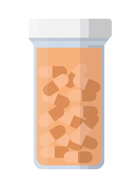 Pillole Medicina Bottiglia Icona Isolato — Vettoriale Stock
