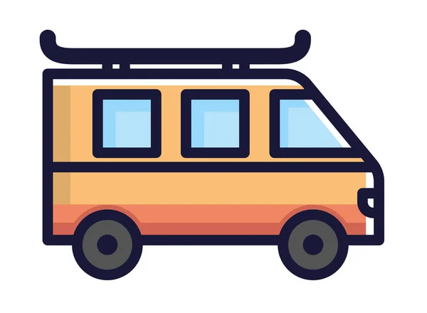 Van Coche Transporte Icono Dibujos Animados Aislados — Vector de stock