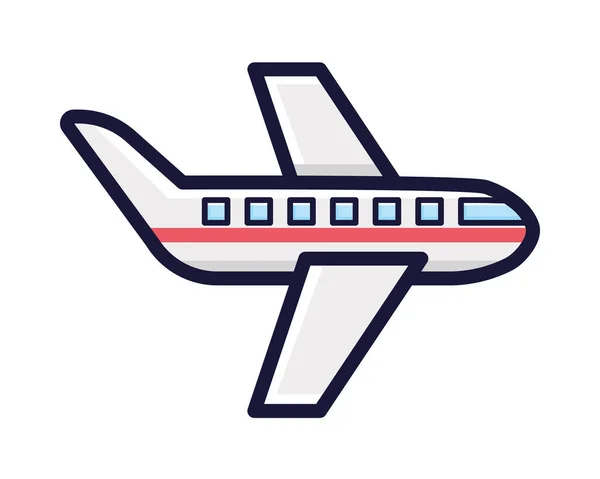 Letadlo Doprava Karikatura Ikona Izolované — Stockový vektor