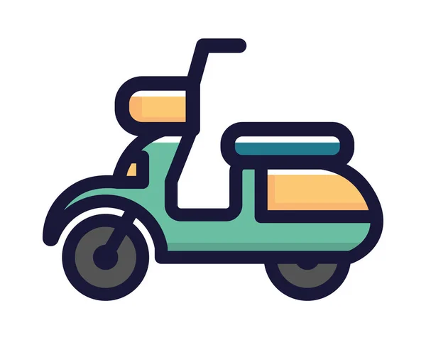 Motorfiets Vervoer Cartoon Pictogram Geïsoleerd — Stockvector