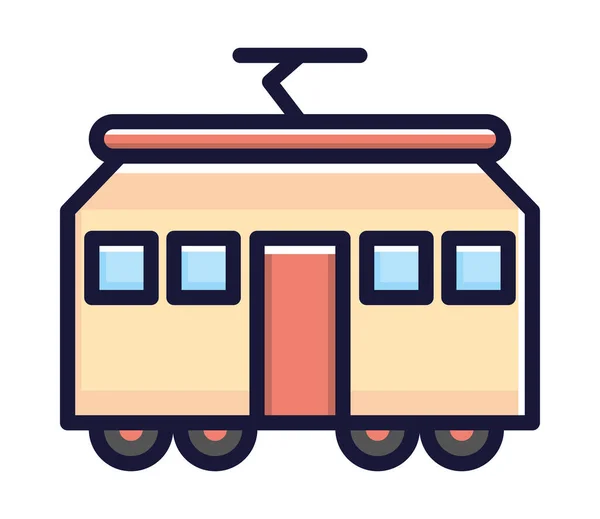 Transporte Tranvía Icono Dibujos Animados Aislados — Vector de stock