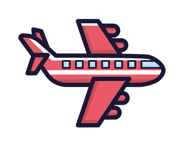 Avião Transporte Desenho Animado Ícone Isolado — Vetor de Stock