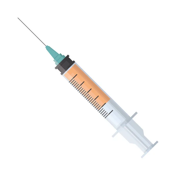 Orvosi Fecskendő Vakcina Ikon Izolált — Stock Vector