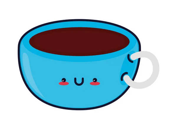 Kawaii食品咖啡图标隔离 — 图库矢量图片