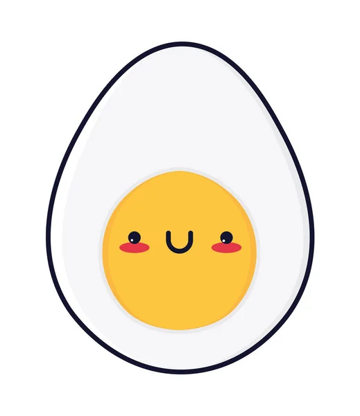Kawaii Food Egg Icon Isoliert — Stockvektor