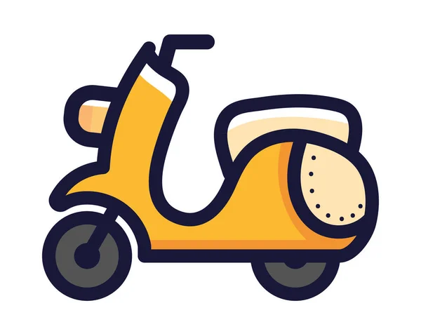 Ikona Transportu Motocyklowego Kreskówki Izolowane — Wektor stockowy