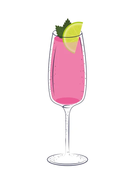 Cocktail Boisson Icône Isolé Plat — Image vectorielle