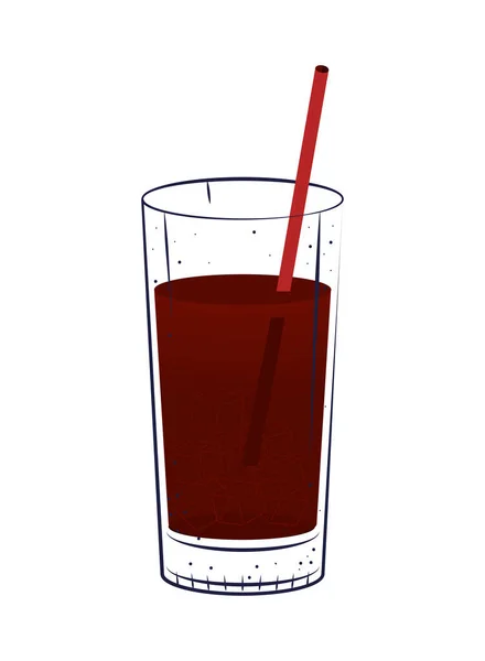 Cocktail Mit Strohsymbol Isoliert — Stockvektor