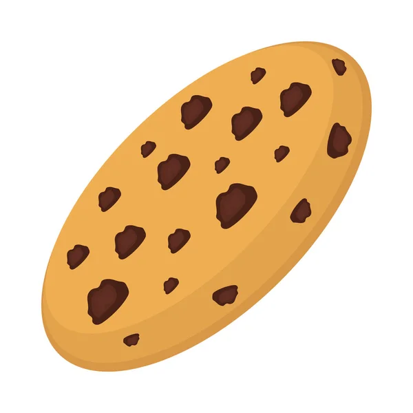 Desszert Cookie Ikon Lakás Elszigetelt — Stock Vector