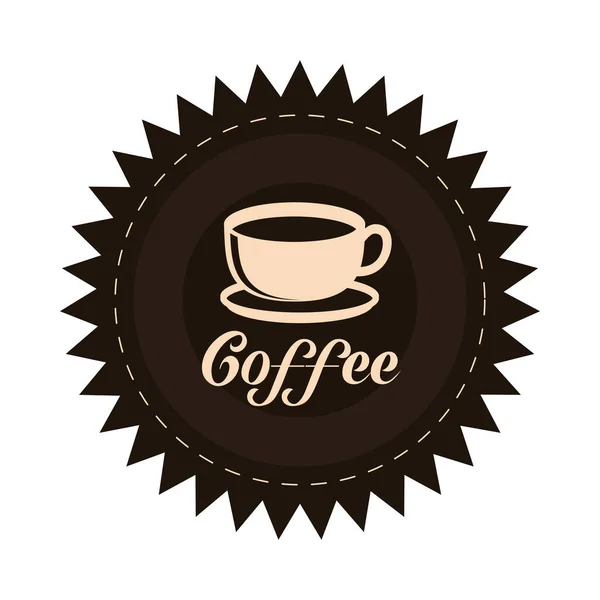 Kahve Etiketi Stili Simgesi — Stok Vektör