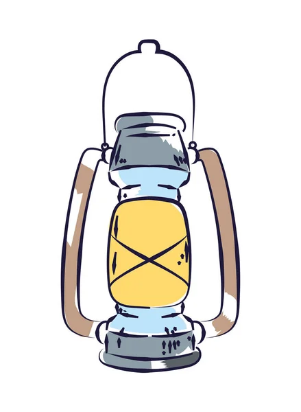 Petroleumlampe Vintage Ikone Isoliert — Stockvektor