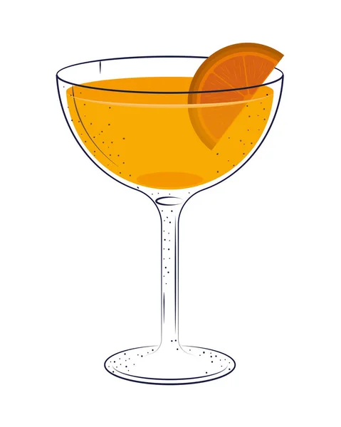 Cocktail Con Icona Arancione Isolato — Vettoriale Stock