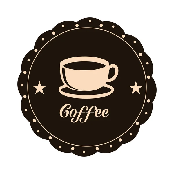 Kahve Etiketi Simgesi Izole Edildi — Stok Vektör