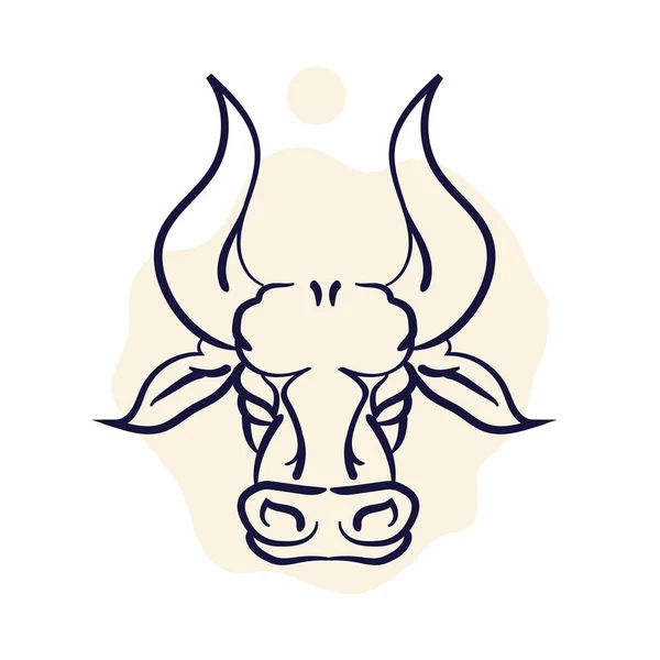 Taureau Icône Signe Zodiaque Isolé — Image vectorielle