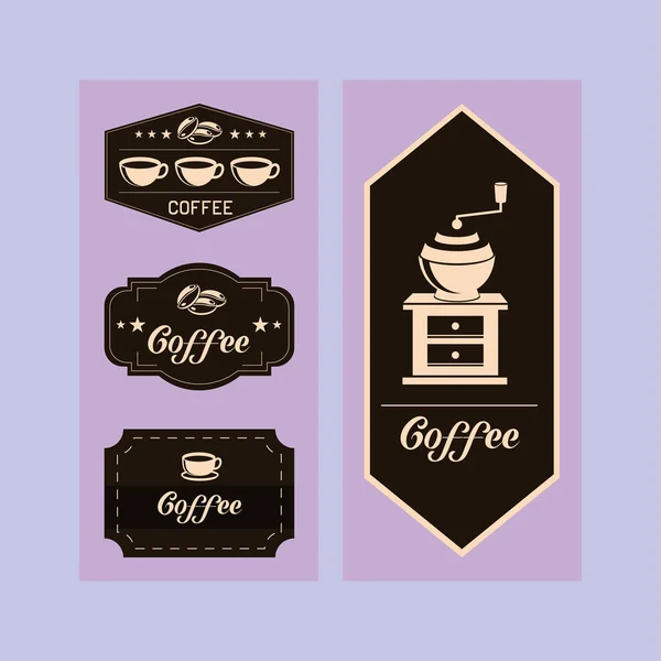 Ensemble Étiquettes Café Mise Page — Image vectorielle