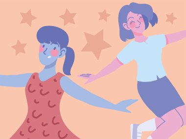 Mutlu kadın gruplarının afişi.