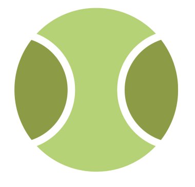 tennis ball icon isolated flat