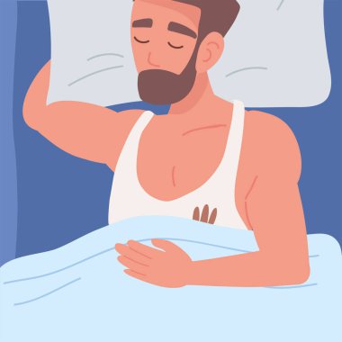 guy sleeping on bed, design