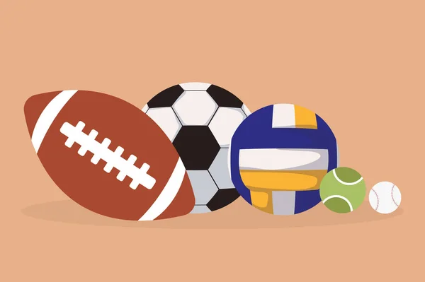 Collection Game Sports Balls — Wektor stockowy
