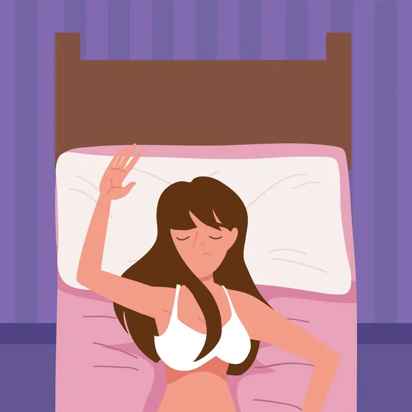 Sleeping Woman Portrait Vector Design — 스톡 벡터