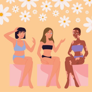 Genç kadın çeşitliliği ve dahil etme konsepti