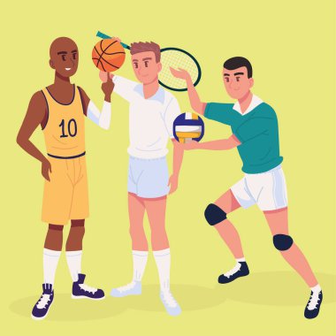 Top ve raketle atletik erkekler