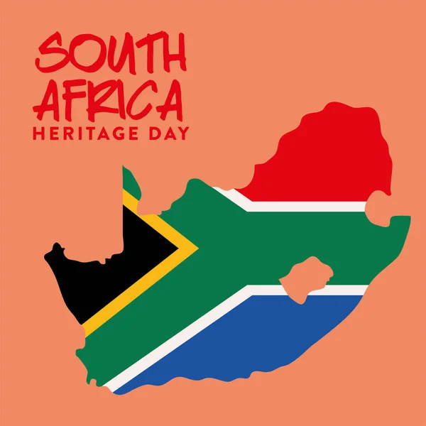 Zuid Afrika Heritage Day Kaart — Stockvector