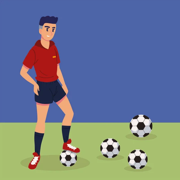 Man Soccer Sport Ball Design — Stock vektor