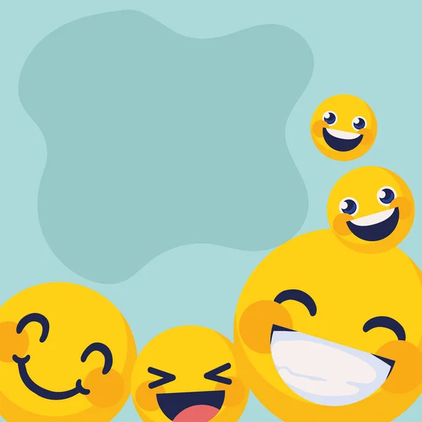 Happiness Emoticons Comic Vector Design — Stockvektor