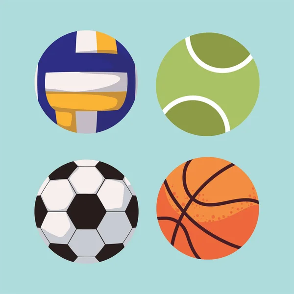 Set Sports Balls Include Tennis — Wektor stockowy