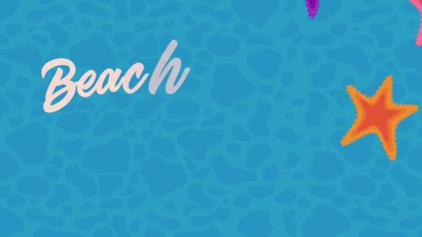 Beach Lettering Summer Season Animation Video Animated — Vídeos de Stock