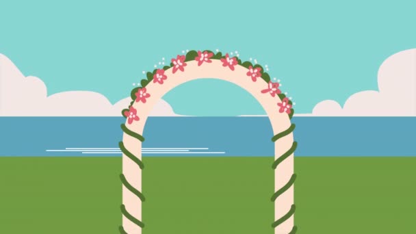 Wedding Decorative Arch Landscape Video Animated — Stock Video