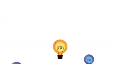 Ampuller fikir şablonu animasyonu, 4k video animasyonu