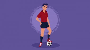 Erkek sporcu spor karakteri animasyonu, 4k video animasyonu