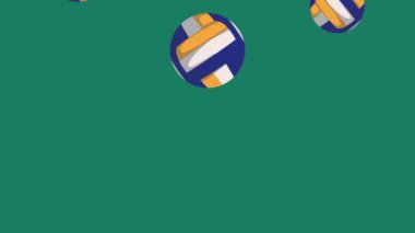 Voleybol balonları spor desenli animasyon, 4k video animasyonu