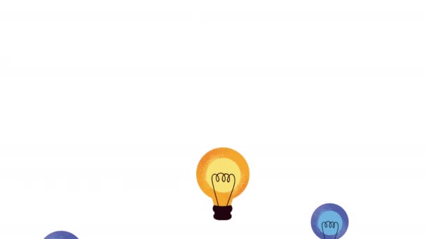 Bulbs Lights Ideas Pattern Animation Video Animated — Stockvideo